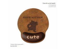 Mouse pad YWP Girls Brown Kitty com suporte para pulso (1 peça, 253 x 230 x 4 mm)