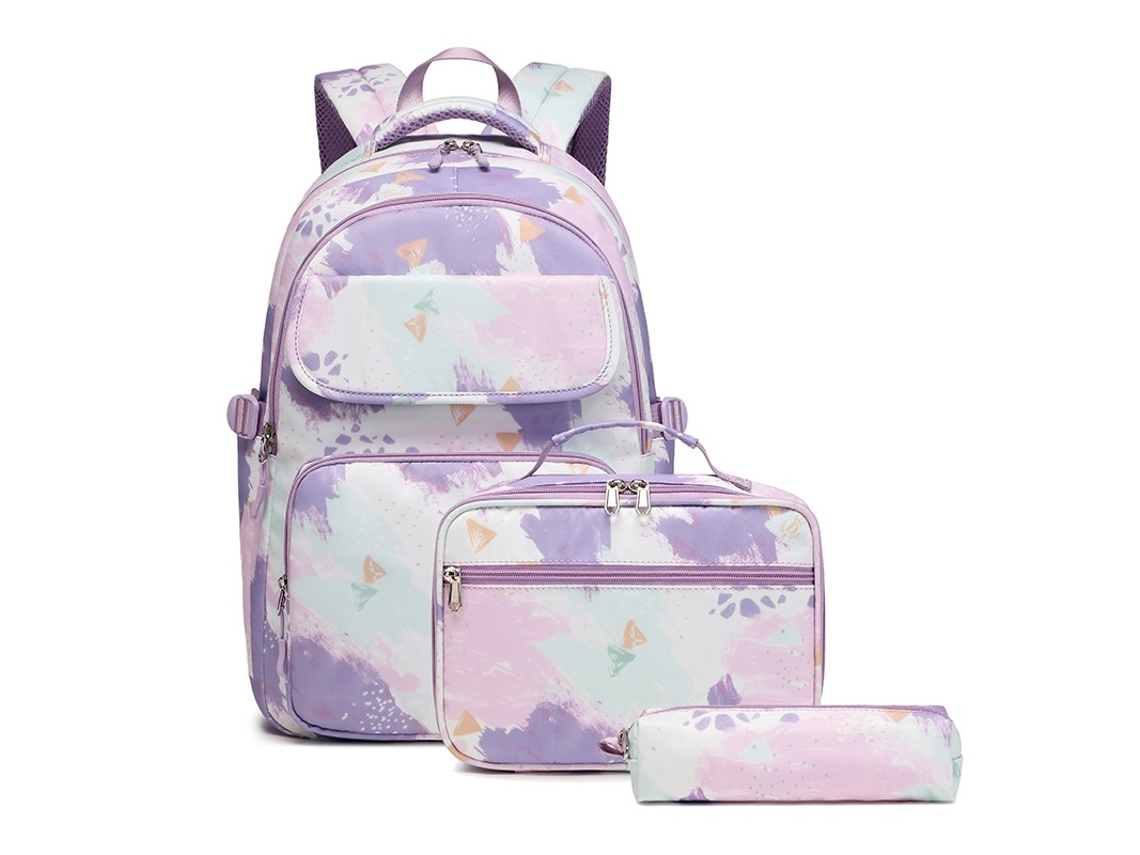 Mochila Escolar Conjunto De Três Peças, Leve E Impermeável 18 Polegadas B