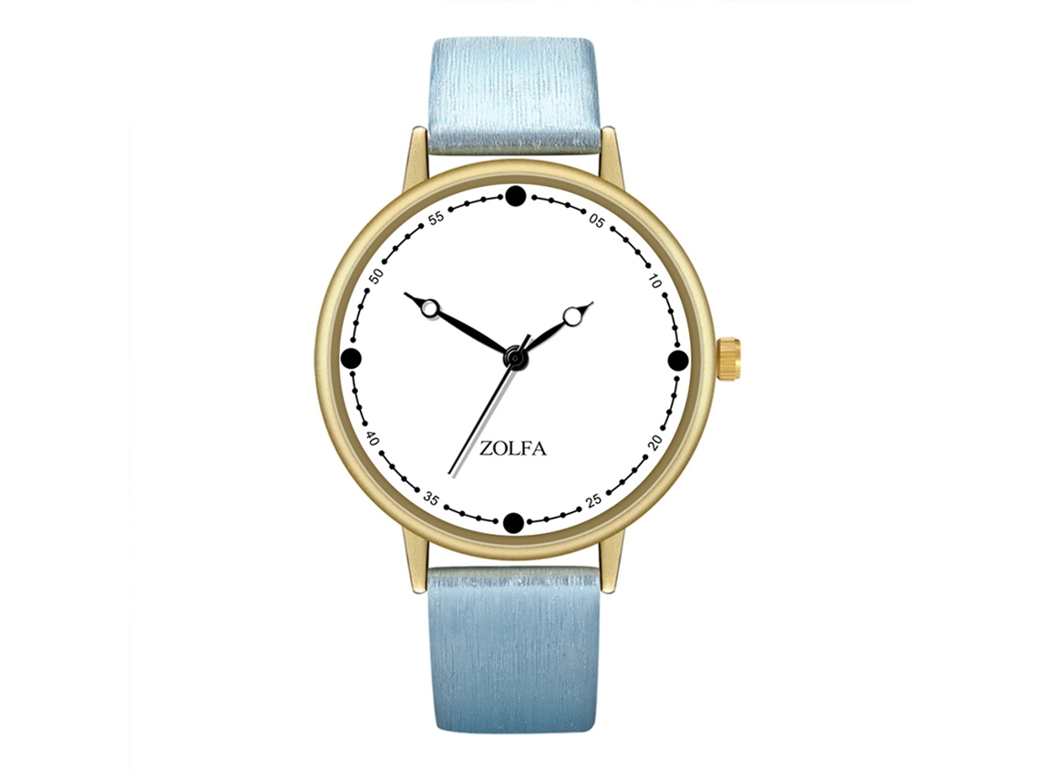 Reloj De Pulsera De Cuarzo Para Hombre Y Mujer Con Dial Redondo Moda (azul)