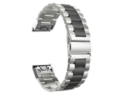 Bracelete Aço Inoxidável Adaptável Cinzento e Preto para Garmin Instinct Crossover