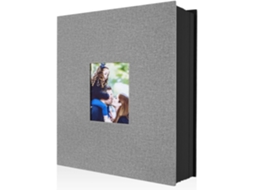 Álbum de Fotos 10x15 com 80 Bolsos, Álbum de Linho para Fotos Verticais BRILVIBERA (cinza)