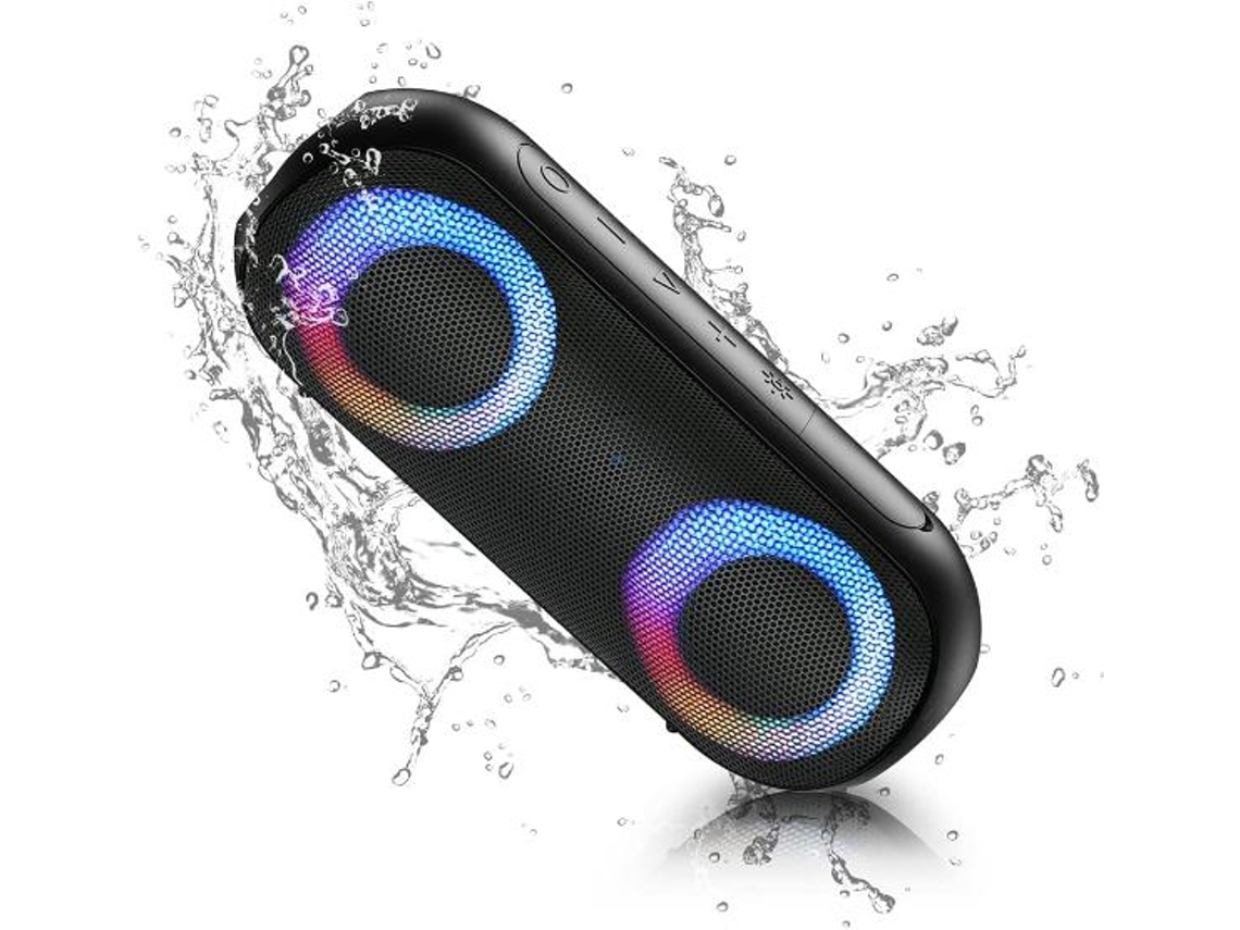 Alto Falante Bluetooth Com Luzes, Alto Falantes Portáteis Sem Fio Bluetooth 5,0, Som Estéreo Alto De 30 W, Preto Yizhood