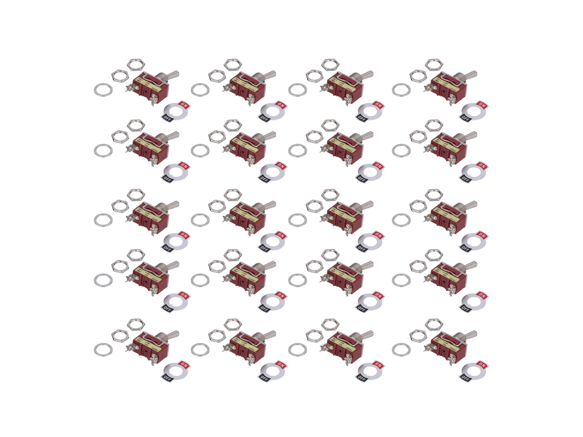 Conjunto de 20 Interruptores Toggle 3 Pinos 2 Velocidades YURU