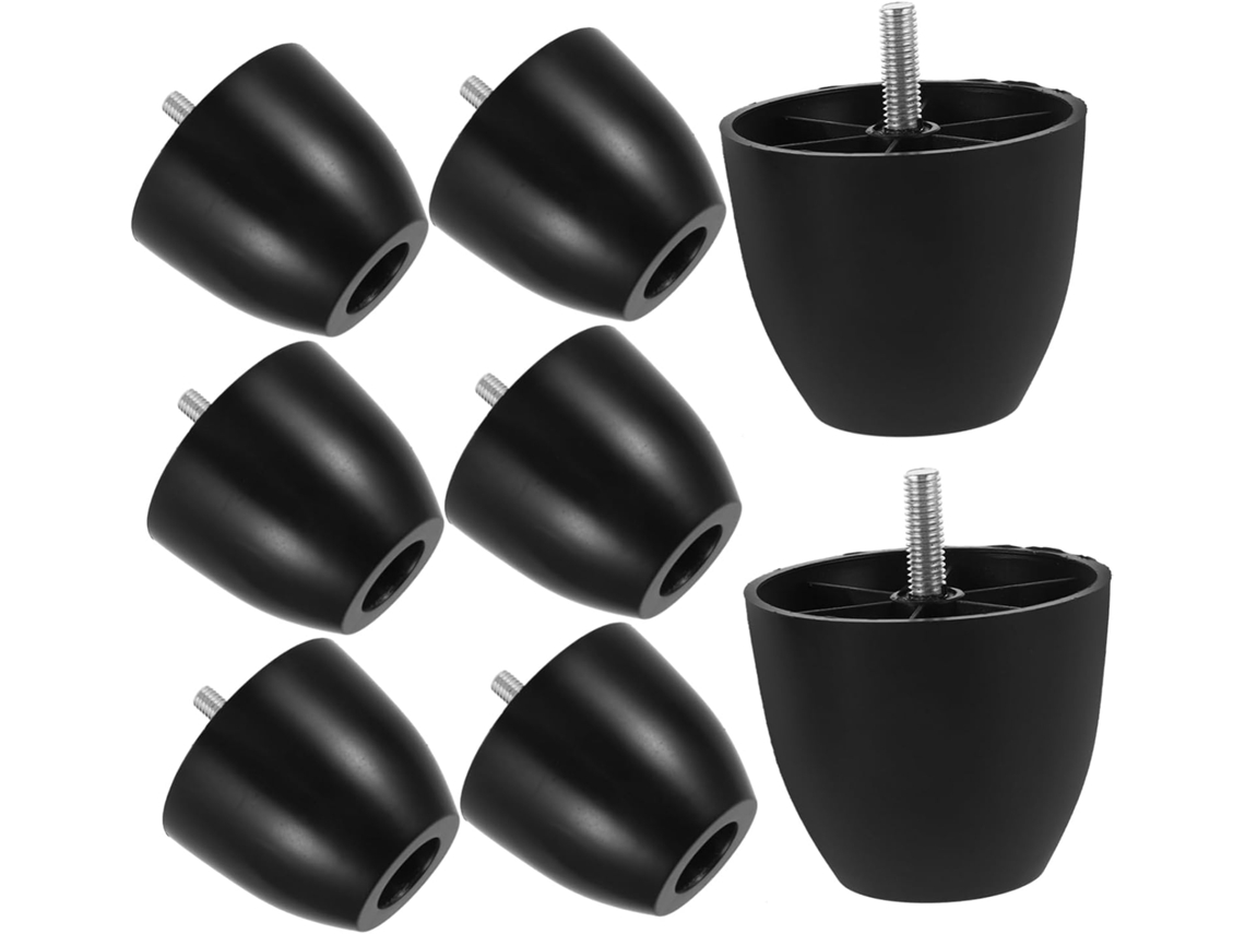 Sewroro Conjunto De 8 Pés Plástico Ajustáveis Para Móveis, Redondos, Para Sofás, Cadeiras E Armários Reduzindo O Ruído