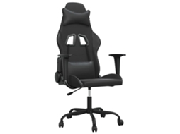 Conjunto 1 Cadeira De Gaming Vidaxl Preto Couro Sintético (66 X 56 X 131 Cm)