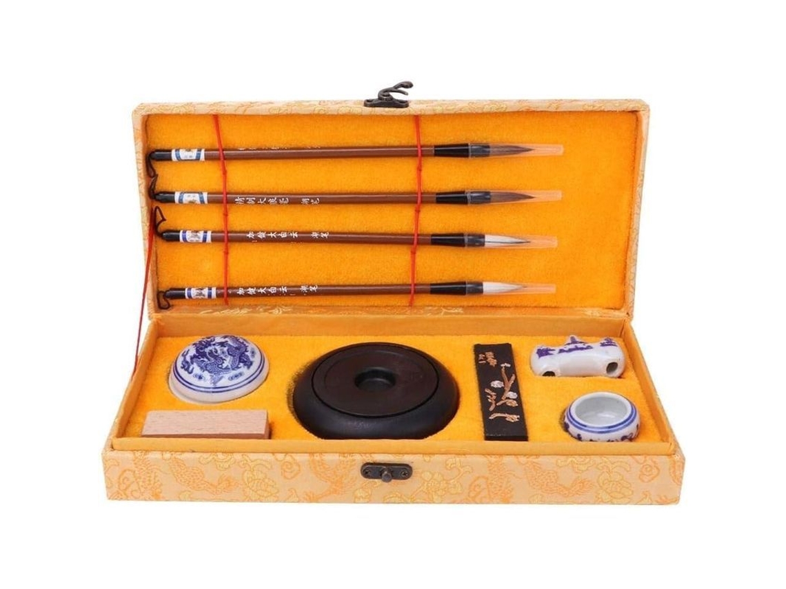 Set De Caligrafía Tradicional Chinesa 2025 Pincéis Jogo Quatro Tesouros Do Estudo Brocha Ni