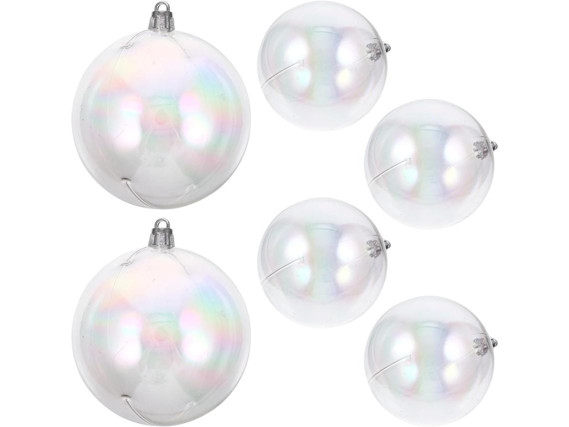 Conjunto De 6 Bolas De Natal Iridescentes Para Pendurar.