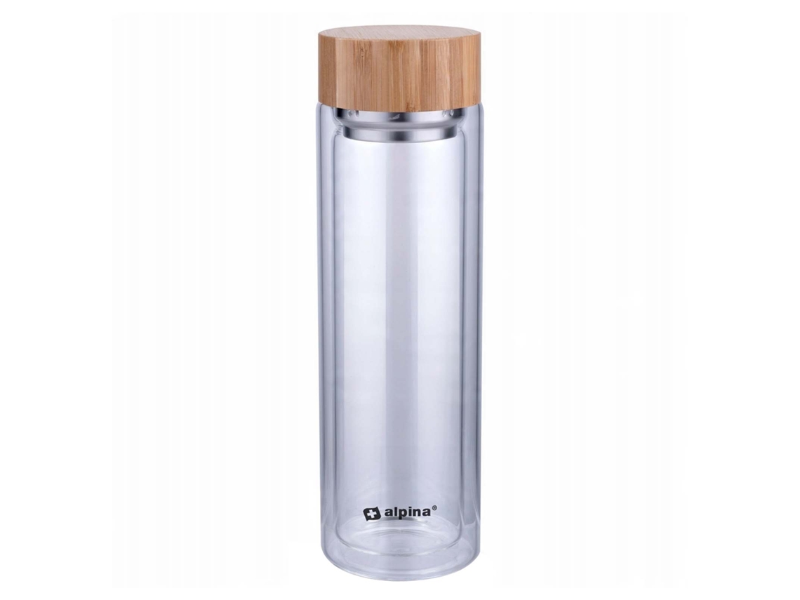 Garrafa De Vidro Borossilicato 450ml Com Filtro De Chá Transparente