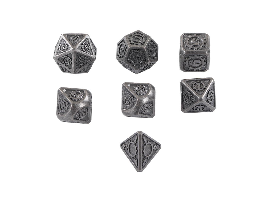 Mali 7pcs Dados de Metal Poliédricos para Jogos de Cartas Festas Natal Mesa Divertidos Tipo 1