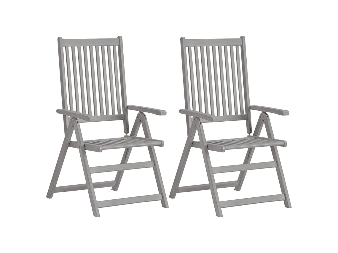 Maison Exclusive - Cadeiras Jardim Reclináveis C/ Almofadões 4 Pcs Acácia Maciça