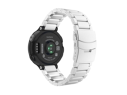 Bracelete Aço Stainless Lux com Ferramenta Garmin Forerunner Silver
