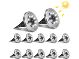 Spot Outdoor, Atualizado 8 Led De Doenças Brancas Frias Para O Pátio Do Pátio, Luzes Solares Com Luzes Com O Que Liga E Desligado Automático, Fácil De