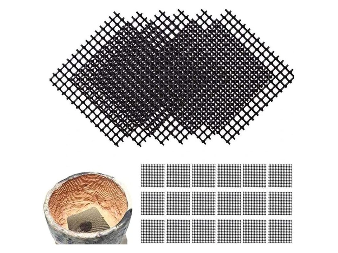 50 Tapetes De Malha Para Buracos De Vasos Quadrados, 10cm X 10cm, Malha De Drenagem Para Bonsai, Preto