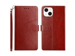 Capa Quedas Para Iphone 15 Plus Pele Sintética Castanho