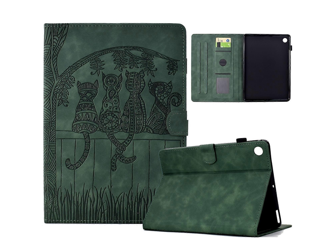 Capa de couro para tablet com estampa de gato Webake