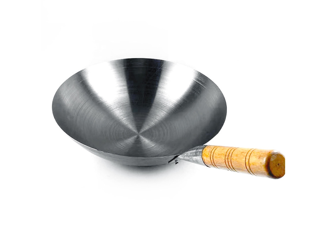 Wok De Aço Carbono Laxiscreed Para Preparação Rápida E Aquecimento Uniforme Na Cozinha