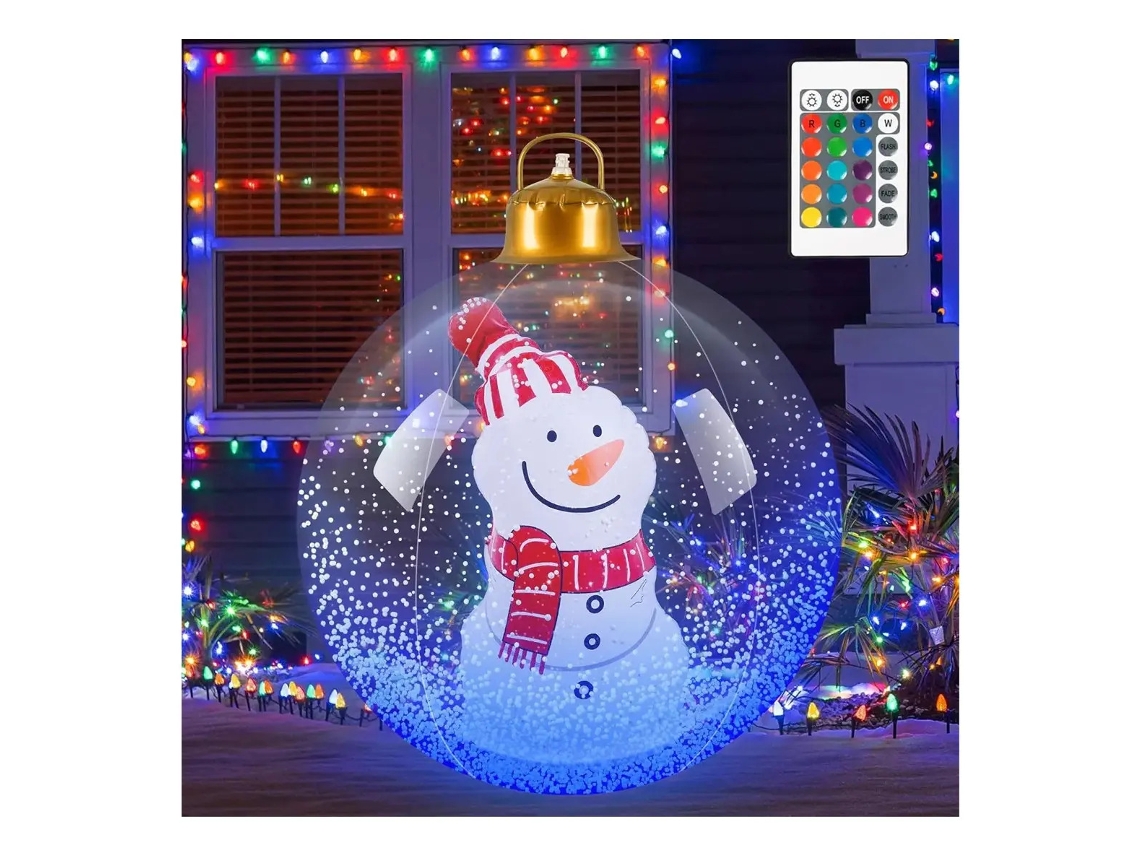 Esfera de Natal inflável com 24 poleiros e luzes LED Par.