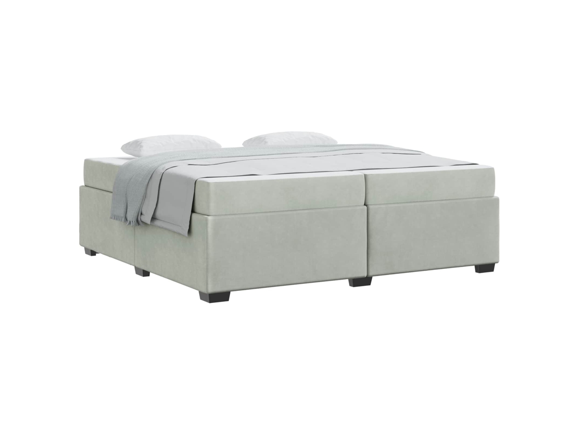 Estrutura da Cama Cinzento claro 200 X 200 Cm Tecido MAISON EXCLUSIVE