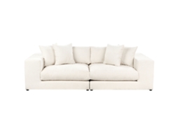 Sofá de 3 Lugares BELIANI Glorvika Ii de Tecido Branco Creme 240x120x58