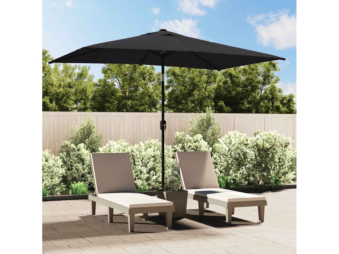Vidaxl Guarda-sol De Exterior C/ Poste De Metal 300x200 Cm Preto