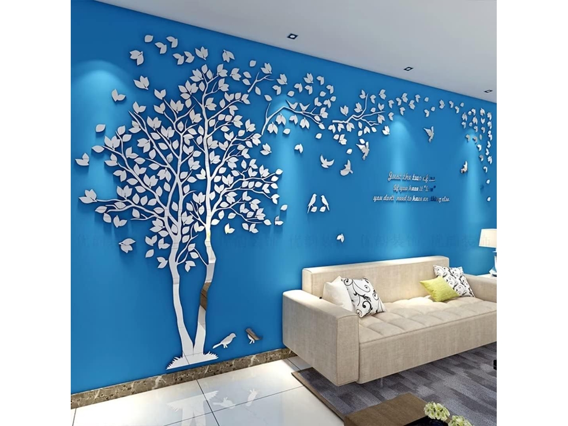Adesivos De Árvore De Sonho Azul Para Parede Decalque De Parede 3d Diy Art Home D Slowmoose