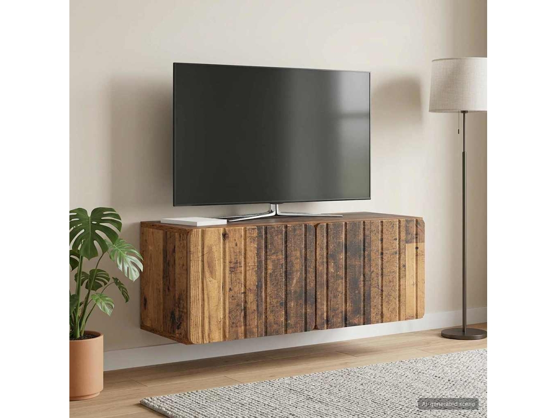 Vidaxl Gabinete De Tv De Parede 78,5 X 31 X 30 Cm Madeira Antiga