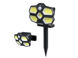 Rebe-lâmpada Solar Exterior Cob 124leds Com 3 Modos, Sensor De Movimento Pir E Resistência Ip65 Para Jardim Pátio