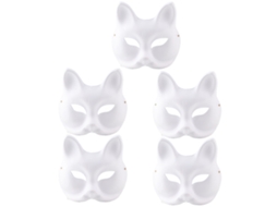Máscara de Halloween personalizada para adultos com gato branco