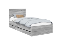 Estrutura da Cama Cinza Sonoma Madeira de Engenharia MAISON EXCLUSIVE