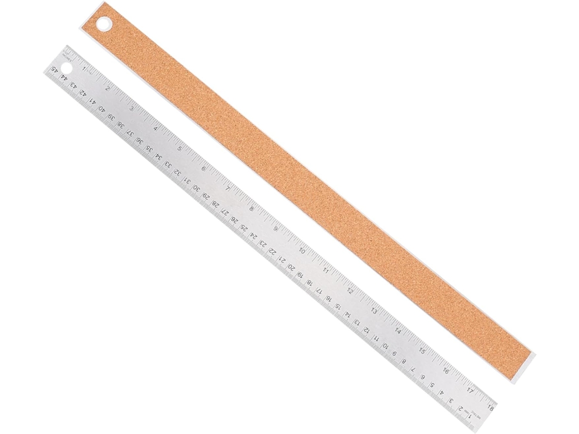 Réguas De Aço Inoxidável De Duas Peças Com Base De Cortiça Antiderrapante, Gravadas Com Precisão, Le