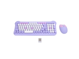 Kit De Teclado E Mouse Sem Fio Roxo