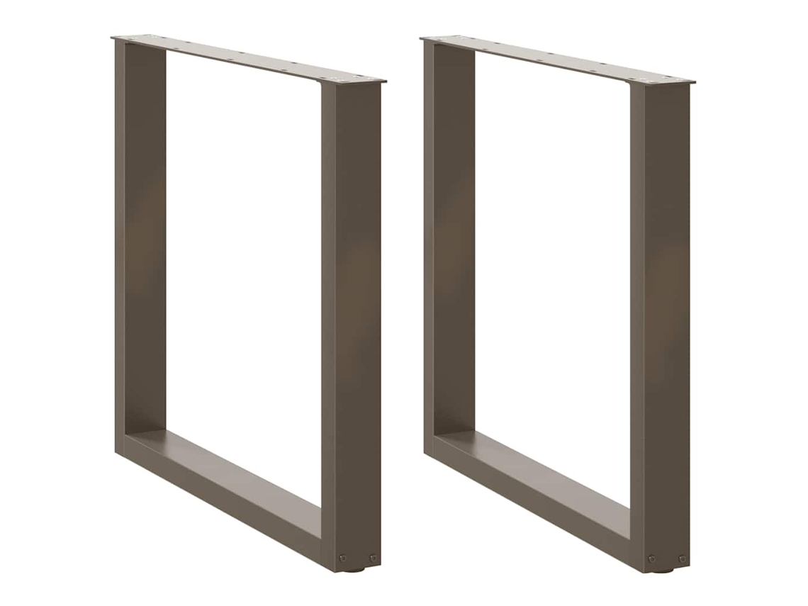 Vidaxl Pés Para Mesa De Jantar Em Formato De U, 2 Peças, Aço Natural, 80x(72-73) Cm, Aço