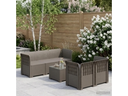Vidaxl Sofá De Jardim Para 5 Pessoas Com Visual De Rattan Pp