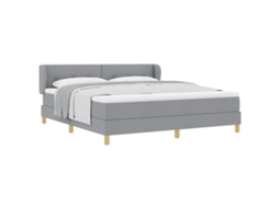 Cama Box com Colchão Cinzento claro 180x200cm tecido MAISON EXCLUSIVE
