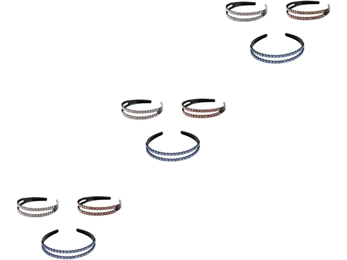 Conjunto De 3 Tiaras Elegantes E Modernas Com Strass Em Fileira Dupla Para Mulheres.