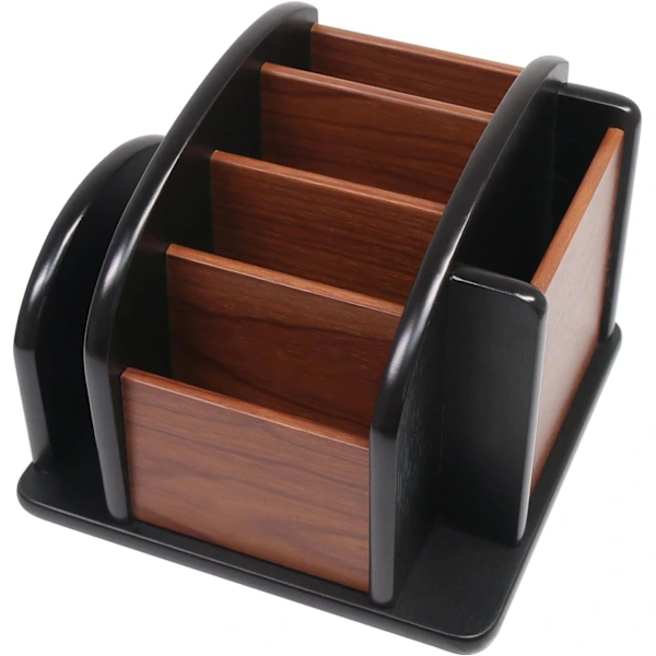 Suporte de Madeira para Controle Remoto, Organizador de Mesa, Gaveta Grande de Madeira para Mesa, Porta, Canetas Giratório BRILVIBERA