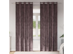 Vidaxl Cortinas De Veludo 2 Unid. Castanho 245 X 140 Cm Veludo