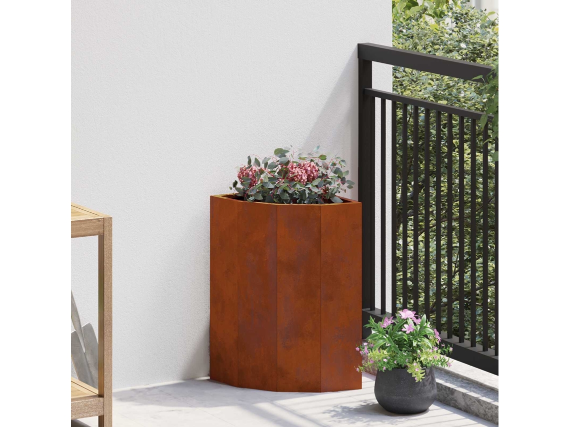 Vidaxl Vaso De Canto Ferro Enferrujado 30 X 30 X 50 Cm Aço Corten