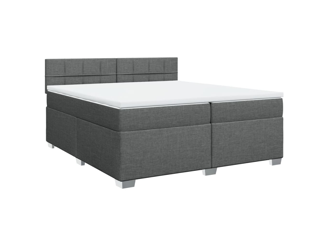 Cama com Molas/Colchão 200x200 Cm em Tecido Cinzento Escuro MAISON EXCLUSIVE