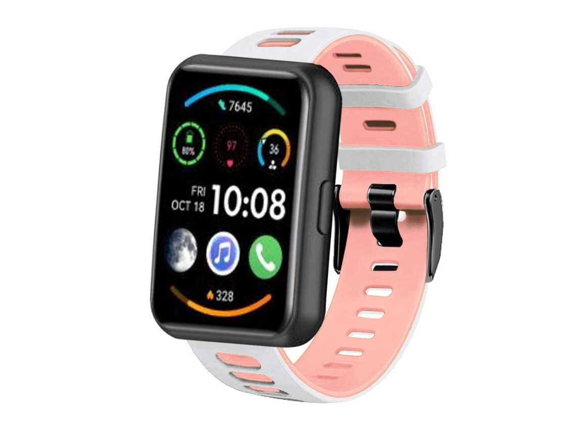 Bracelete Pioneer para Huawei Watch Fit 2 Branco e Rosa