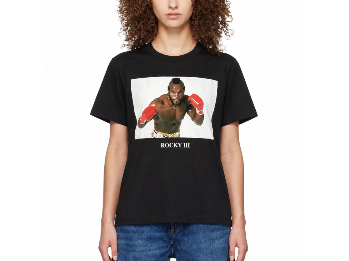 Rockinstone Rocky Movie Clubber Photo Black Adult T-shirt Size:xxl