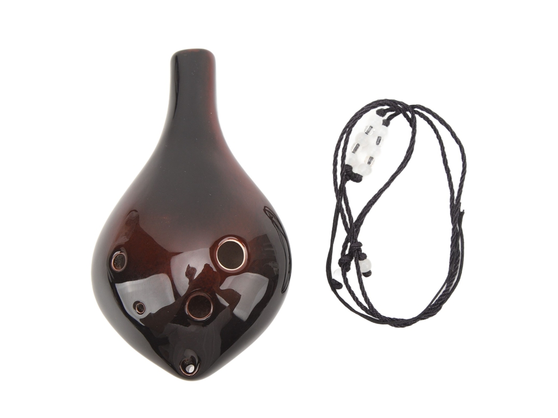 Ocarina Flauta 6 Buracos Tom C Alto Cerâmica Com Corda Grip Confortável Pronúncia Sensível Para Iniciantes
