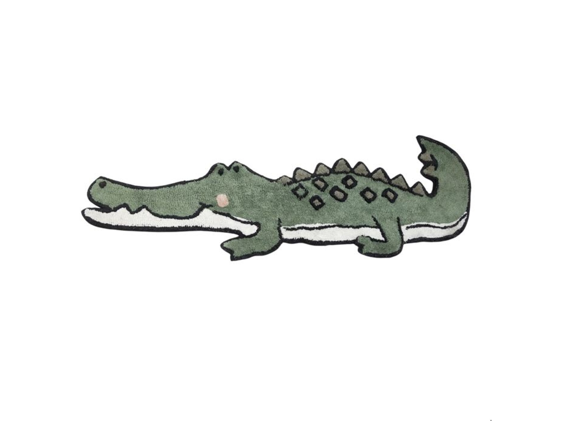 Tapete Crocodilo Em Algodão Tufado Verde 130x46 Cm Today