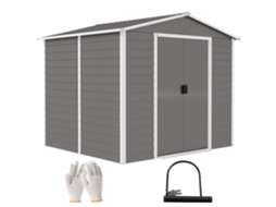 Geräteschuppen Aço Resistente, Fechável, 2,40x2,06x1,98m, Cinzento Claro