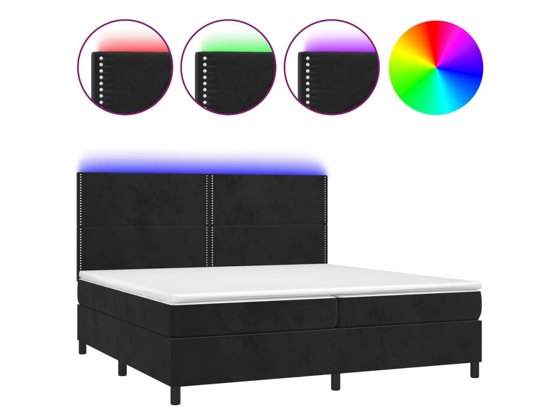 Box Spring Bed, Box Spring Beds Vidaxl Preto Veludo (200 X 200 Cm)