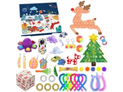 Calendário de Advento Natal 39pcs Brinquedos de Bolhas para Aliviar Estresse Blind Box para Crianças Adultos | S/MARCA
