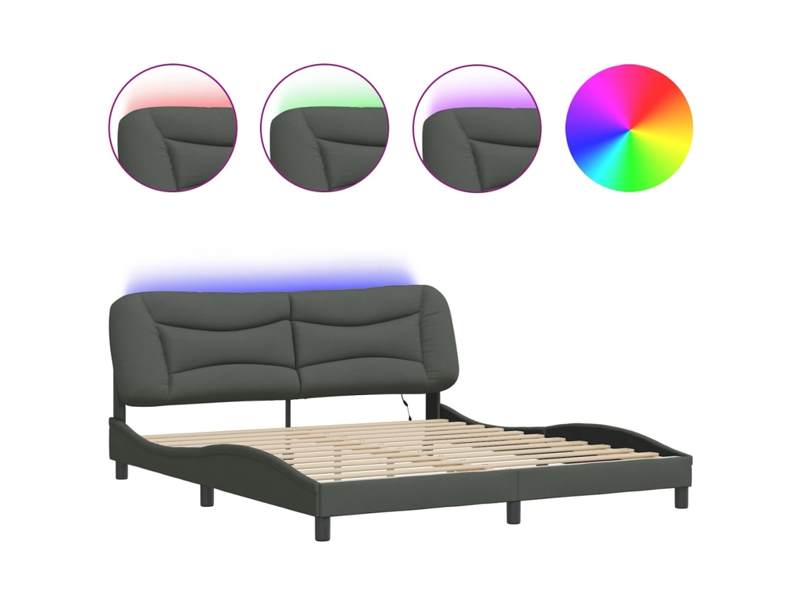 Bed Frame, Bed Frames Vidaxl Cinzeto Tecido (180 X 200 Cm)