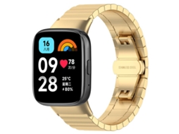 Bracelete para Redmi Watch 3 Active / Lite em aço inoxidável com conta de bambu dourada XIAOMOYU (20mm)