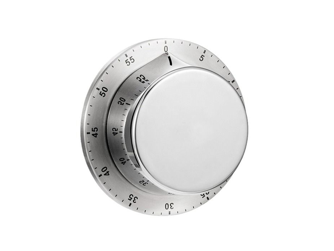 Temporizador Mecânico De Cozinha, Em Aço Inoxidável, Base Magnética, Sem Necessidade De Pilhas