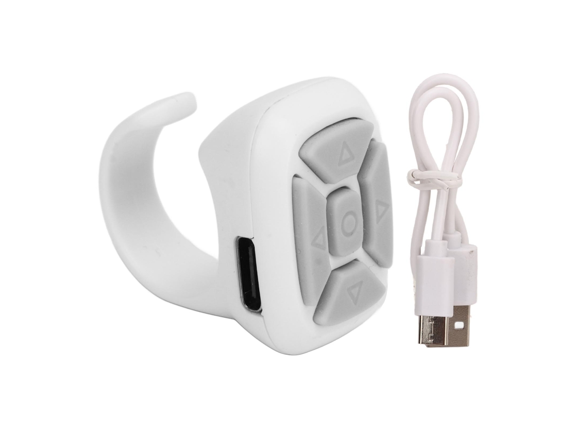 Anillo Controle Remoto Bluetooth Para Telefone, Disparador Câmera Selfie, Deslocamento Vídeos E Curtidas, Branco